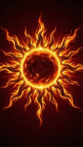 Fiery Sun Outline