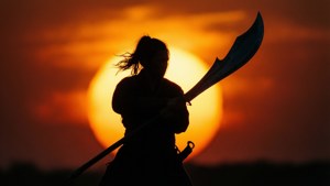 Fiery Sun Silhouette