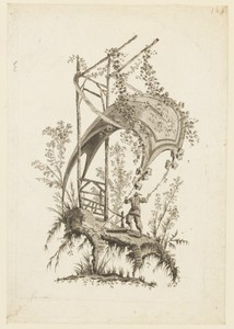 Figure Holding Two Corners of Tent, from "Recueil des Tentes Chinoises"