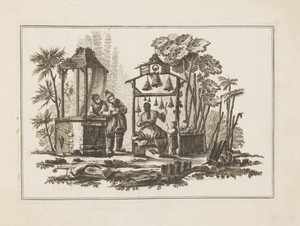 Figure Playing Bells, from "Nouveau Cahier de Six Feuilles De Différents Sujets Chinois Historiés"