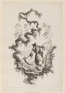 Figure with Scythe Under Bough