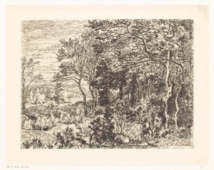 Figuren aan de rand van een bos