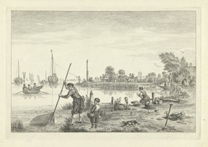 Figuren op de oever bij Ouderkerk aan de Amstel, 1622