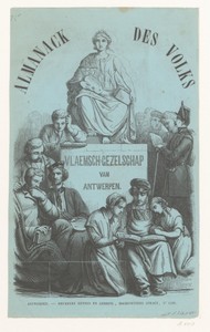 Figuren rondom een sokkel met daarop een allegorische figuur