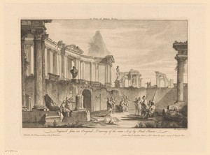 Figuren temidden van Romeinse ruïnes