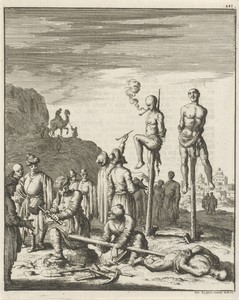 Figuren voor straf aan een paal gespietst in Egypte