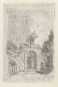 Figuur bij een kerkpoort