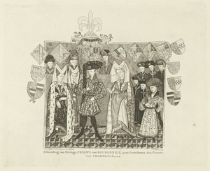 Filips de Goede, hertog van Bourgondië, met gezelschap