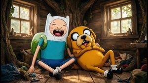 Finn and Jake in Treehouse