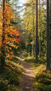 Finnish Autumn Forest Path
