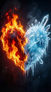 Fire and Ice Heart
