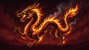 Fire Dragon Silhouette