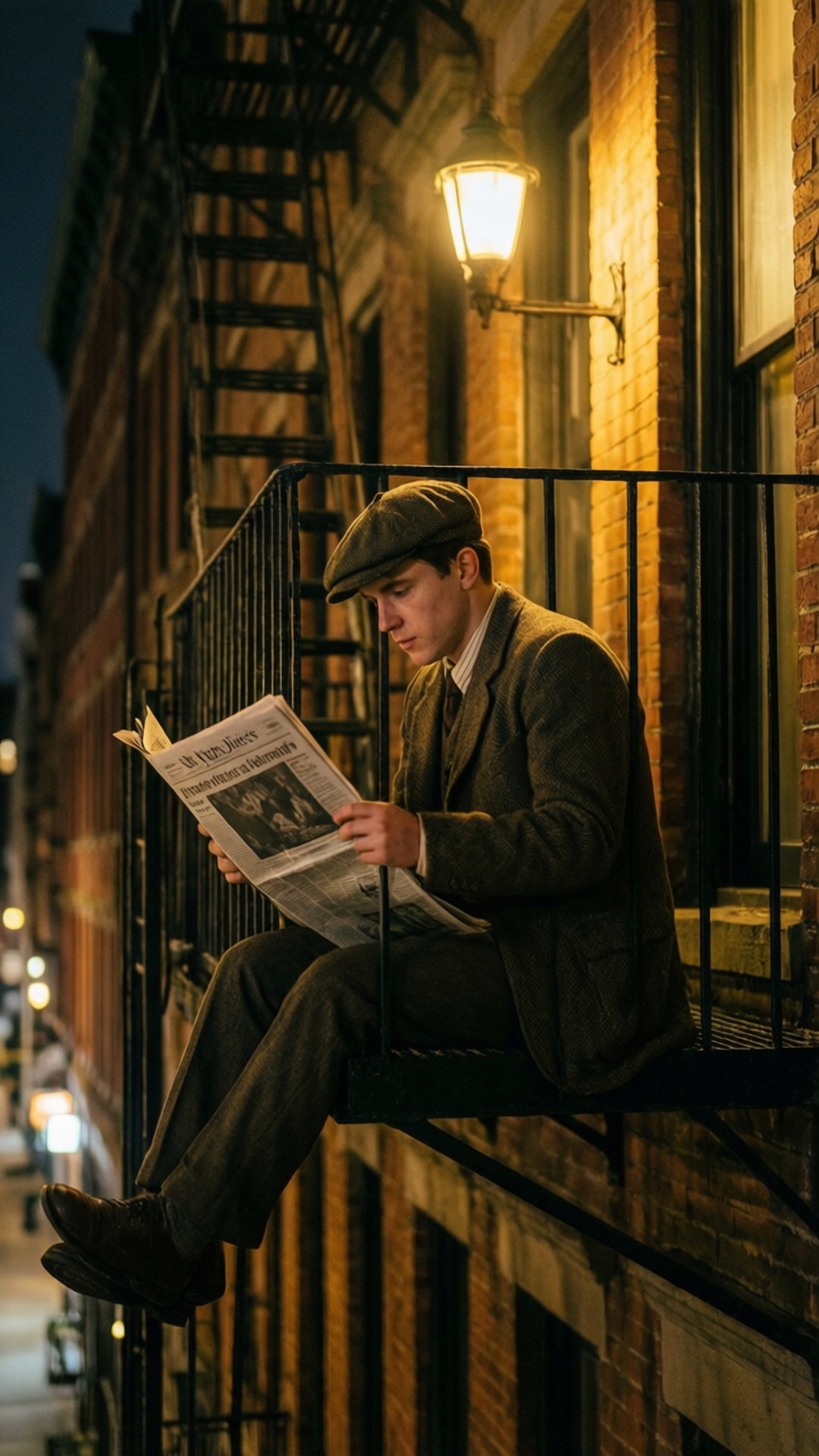 Fire Escape Reading by Wallpapers.art Studio