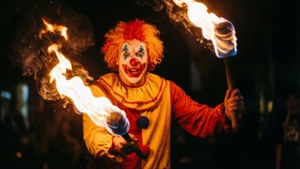 Fire Juggling Clown
