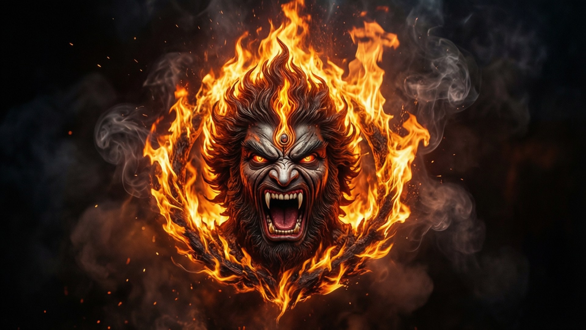 Fire Mahakal Inferno by Wallpapers.art Studio
