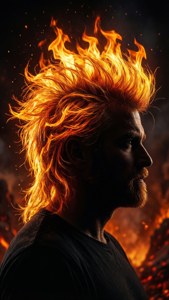 Fire Mullet Silhouette