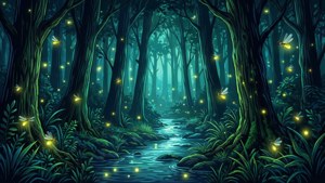Firefly Forest Vector