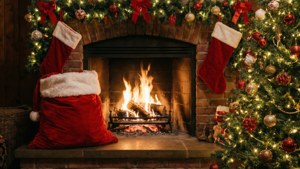Fireplace Christmas Bag