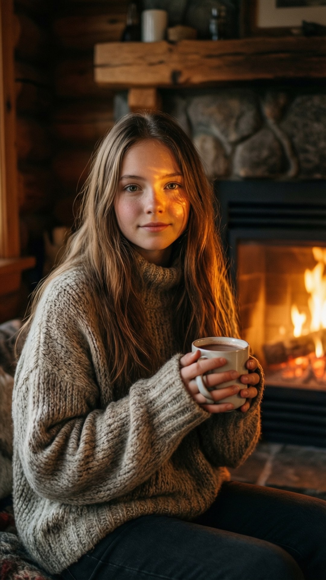 Fireplace Warmth by Wallpapers.art Studio