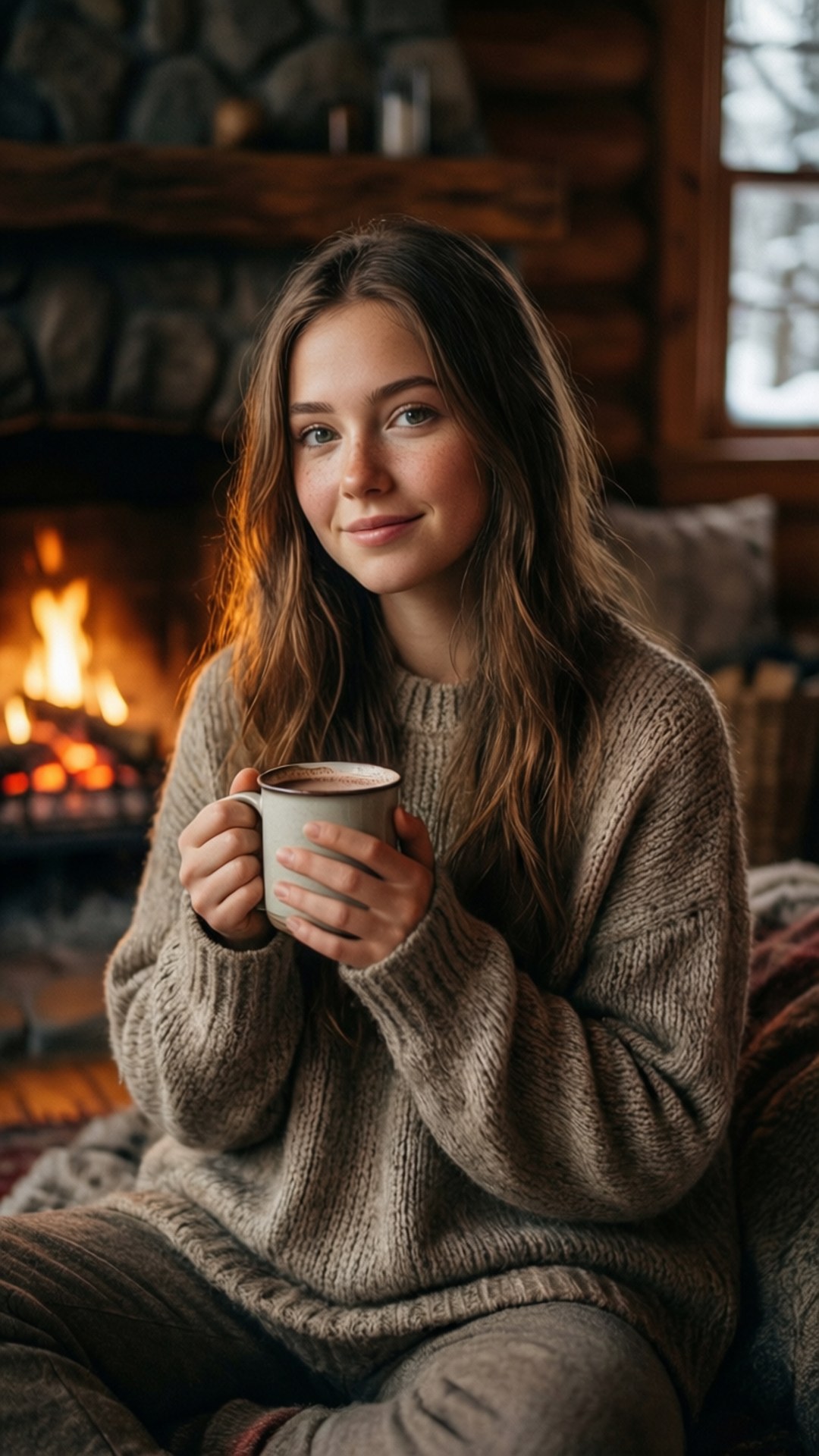 Fireplace Warmth by Wallpapers.art Studio