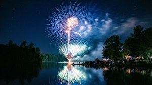 Fireworks Over Lake