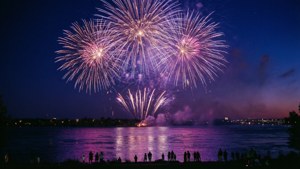 Fireworks Over River