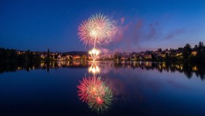 Fireworks Reflected on Lake