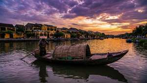 Fisherman at Sunset in Hoi An