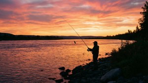 Fisherman at Sunset on Saguenay