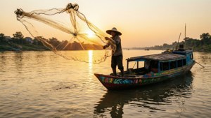 Fisherman on the Mekong
