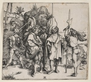 Five Lansquenets and an Oriental on Horseback