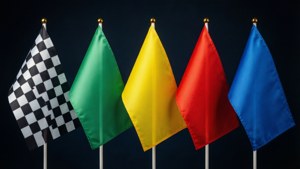 Five Racing Flags Row