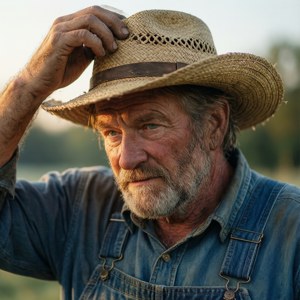 Fixing His Hat