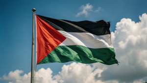 Flag Against Blue Sky