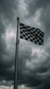 Flag Against Stormy Sky