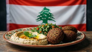 Flag and Lebanese Cuisine