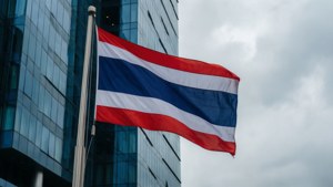 Flag at Modern Building