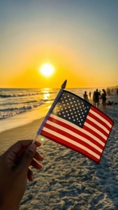 Flag at Sunset