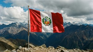 Flag atop the Andes