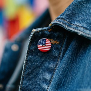 Flag Button on Jacket