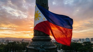 Flag Draped Monument