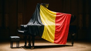 Flag Draped on Piano