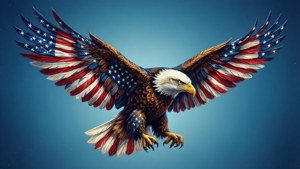 Flag Eagle Silhouette