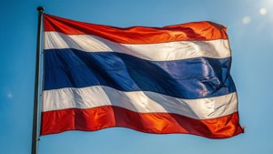Flag Fluttering in Sky