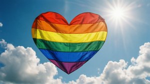 Flag Heart in Sky