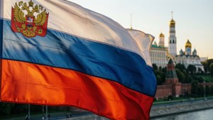 Flag in Front of Kremlin