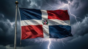 Flag in Stormy Sky