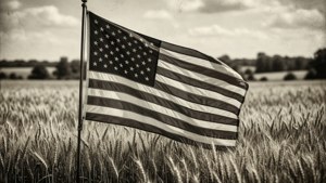 Flag in Wheat Field