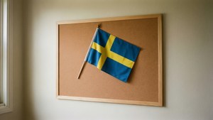 Flag on Corkboard