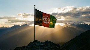Flag on Mountain Sunrise